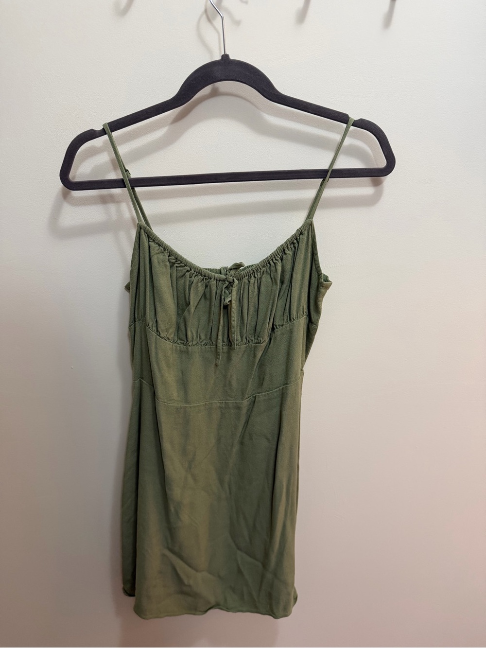 Sunday Best Olive Green Spaghetti Strap Sundress